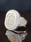 Custom Silver Coat Of Arms Signet Ring - Family Crest Shield Design  Men   s
