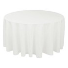 Round Tablecloth  100  Polyester  Washable  Wrinkle Resistant  White ivory