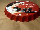 Coca-cola Bottle Cap Metal Sign Vintage Style For Man Cave And Decor