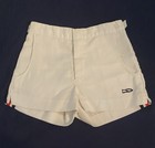 Vintage White Tennis Shorts Athletic Stripe Girls Size Medium Sporty Retro 1970s