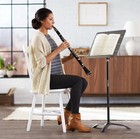 Amazon Basics Portable Height Adjustable Sheet Music Stand  Sturdy Black
