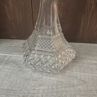 Vintage Diamond Cut Design Decanter   Clear Glass Bottle W  Stopper Genie Decor 1
