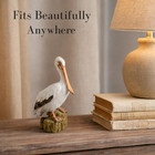 Coastal Pelican Sculpture     Shore Bird Nautical Themed Seaside Statue For Beach
