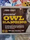 Vtg Macrame Owl Hanging Kit Fibre Craft  2129 Hippie Boho Home Decor 24  New Old