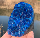 300g Aura Royal Blue Geode Phantom Cluster Mineral Specimen Titanium Crystal