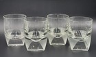 Vtg Set Of 4 Skal Clear Rosenthal Doubled Old Fashioned 4  Glasses Great Cond 
