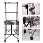 8 6 Ft 330lbs Aluminum Telescopic Herringbone Ladder Multi-purpose Non-slip New