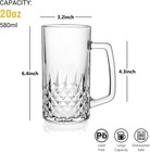 Beer Mug Set Of 2  20oz Crystal Beer Glasses With Handle  Glass Beer Mugs For Fr