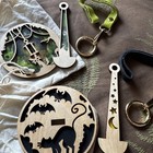 Two Lemon Wood Yarn Cake Holders - A Halloween And A Princess Mononoke Inspired