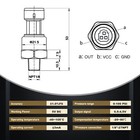1 8 npt Thread Pressure Sensor 100psi 5v Dc For Oil Fuel Gas Water Air Pressure