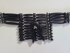Native American Indian Silver Beads Black Bone Chest Plate Necklace Choker