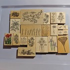Big Lot Vintage Stamps Flowers Animals Stampin  Up Rubber Duck Stamp Hero Arts