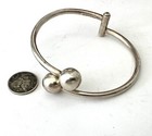 Taxco Bracelet Mexico Sterling Silver 925 Modern Hinged Ball End Vintage