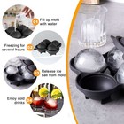 Sphere Ice Tray Round Ball Cube Silicone Mould X 4 Whisky Cocktail Freezer Drink