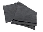 Vintage Post Wwii German Wool Scarf Gray W blue Stripe Military Army  Wool 12x48