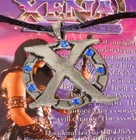 Xena Official Comstock Creations Pewter Chakram   X Necklace Austrian Crystals 1