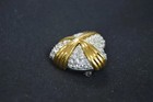 2 1ct Round Cut Lab Created Diamond Women s Heart Brooch 14k Yellow Gold Finish