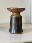 Dick Evans Stunning Mid Century Studio Pottery 5 5  Pillar Candle Holder - Heavy