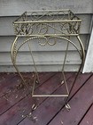 Antique French Victorian Gilt Wire Garden 24    Plant Stand Gold Twisted Read