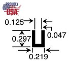 Outwater Mill Finish 1 8  Alum U-channel c-channel - Size Options