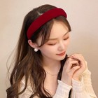 Velvet Padded Headbands For Women Soft Christmas Thick 1 Count  pack Of 1  Red