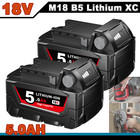 2pack Battery For Milwaukee 48-11-1865 M18 18v Lithium-ion High Output 5 0ah