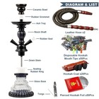Writfreely 2 Hose Hookah Set  11    Glass Shisha 122 Piece Black 