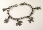 Vintage Silver Tone Native American Southwest Figural Charm Bracelet 6-1 4 