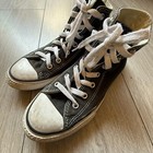 Converse All Star Shoes Youth 2 Black Canvas High Top Preppy Retro Sneakers