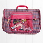 Rare Mary Hartline Golden Princess Plaid Vinyl Satchel Bag 50s Super Circus Tv