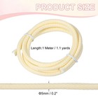 5mm Round Braided Leather Cord Leather Strap For Jewelry Making  Beige  1 1yd 