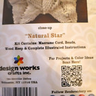 Design Works zenbroidery Macrame Wall Hanging Kit 8 x24 -natural Star