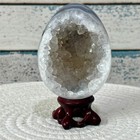 223 G  Natural Agate Egg Crystal Druzy Geode Polished Back Graduation Gift