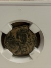 Byzantine Empire  Anon Issue  Ae Follis  Ad 1028-1042  Christ Bust cross  58 
