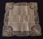 Nwt Vintage Desco Austria Net Lace Wedding Hanky Ribbons White Linen Unused
