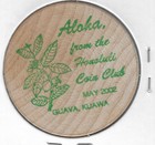 May 2002  Honolulu Hawaii Coin Club  Wwi Memorial  Token  Wooden Nickel
