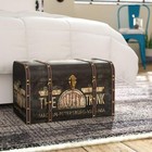 Vintage Trunk Wooden Storage Chest Box Black Green Rustic Antique Style Lockable