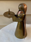 Vintage Mcm Brass   Copper Angel Candle Holder Hong Kong Holiday Christmas