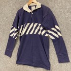 Vintage Classic Mens Rugby Jersey Size Small medium Long Sleeve Blue 47117