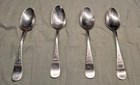 Antique Victorian Sterling Silver Teaspoons - Bright-cut Floral  set Of 4 