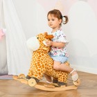 Qaba Rocking Horse  2 In 1 Kids Ride On 24 75 X 15 X Inches  Yellow 