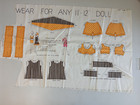 Vintage Cut N Sew Partial Fabric Panel Lot   Outfits Clothes For 11    12  Doll