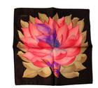 Nwt Eton Satin Black Pink Purple Floral Print Silk Pocket Square Italy 13 