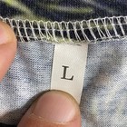 Lightweight Women Black Floral Long Sleeve Botanical Print Crew Neck Top Large