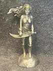 Vintage Hudson Pewter Princess Warrior Figurine Sword   Gem Headband Fantasy 80s