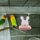  Small Bird Mirror Perch For Cage - Parrot Play Stand With Food Holder Pet Bird