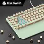Typewriter Style Mechanical Gaming Keyboard - Green  White Backlit  Blue Switch