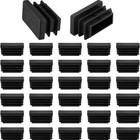 Rectangle Plastic End Caps Ribbed Plugs Blanking Inserts Black Rectangular Bungs