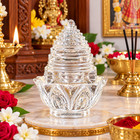 Crystal Sphatik Meru Shri Yantra Crystal Sumeru Shree Yantra On Lotus 180 Gm