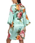 Abcstar Women s Floral Kimono Robe Short Satin Rose Wedding Dressing Gown Bri   
